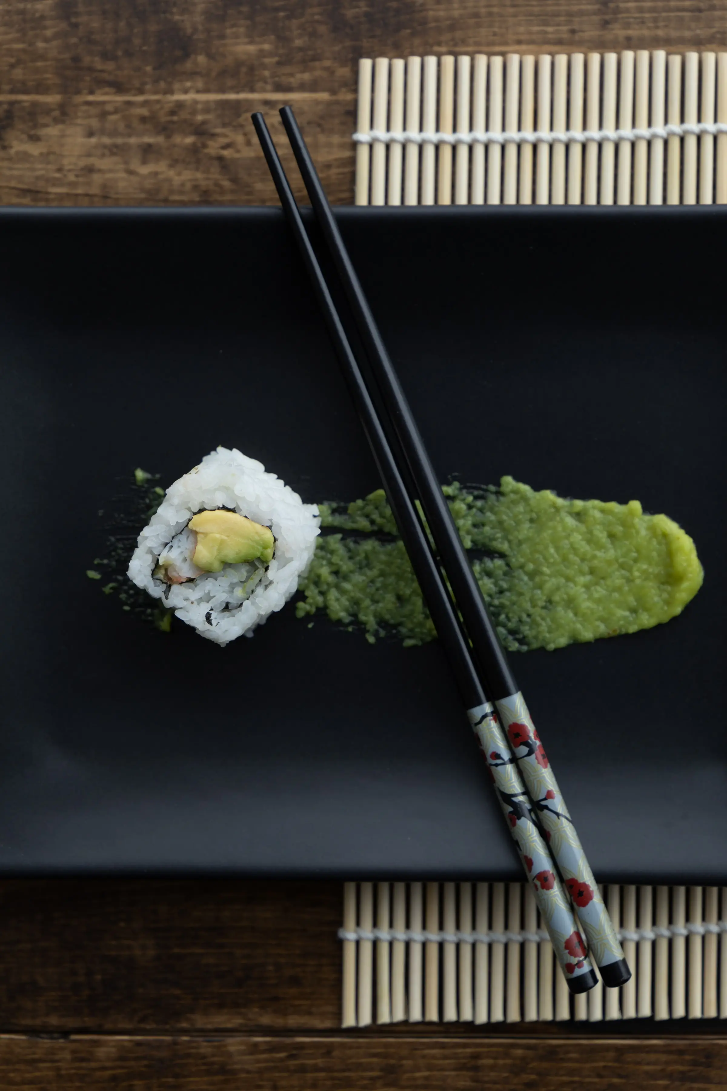 Delicacy of wasabi paste and sushi